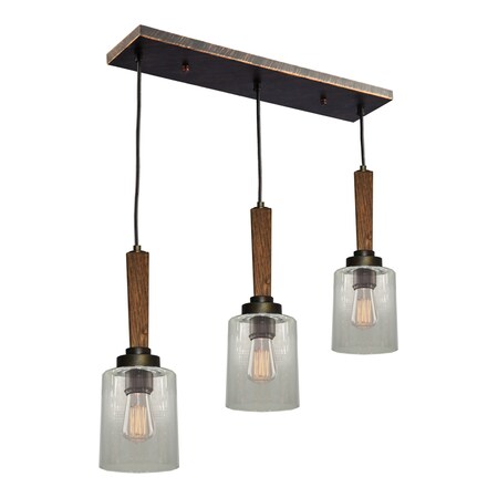 Artcraft Legno Rustico 3 Light Burnished Brass Island Light AC10143BB